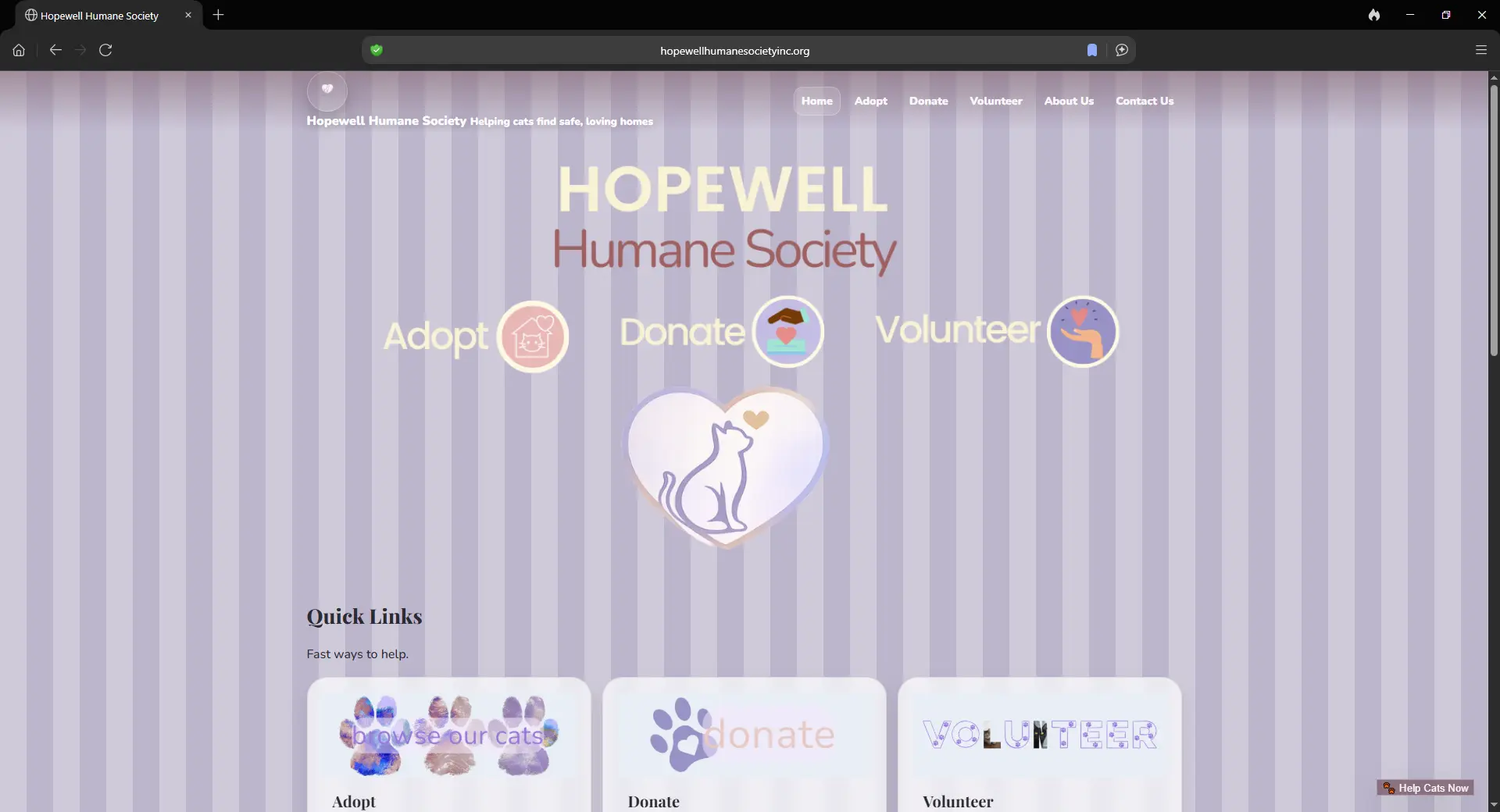 Hopewell Humane Society website design